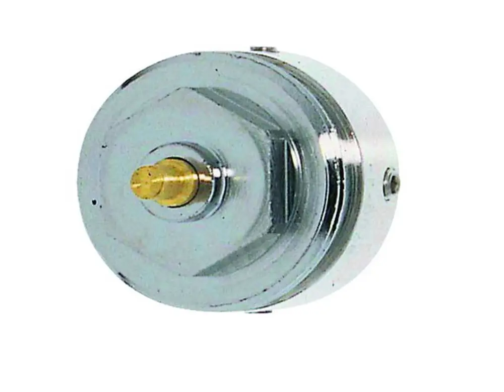 Adapter von IMI Hydronic Engineering für Ventile, mit einem metallischen Gehäuse und einer zentralen Anschlussschraube, geeignet für den Anschluss an verschiedene Fabrikate.